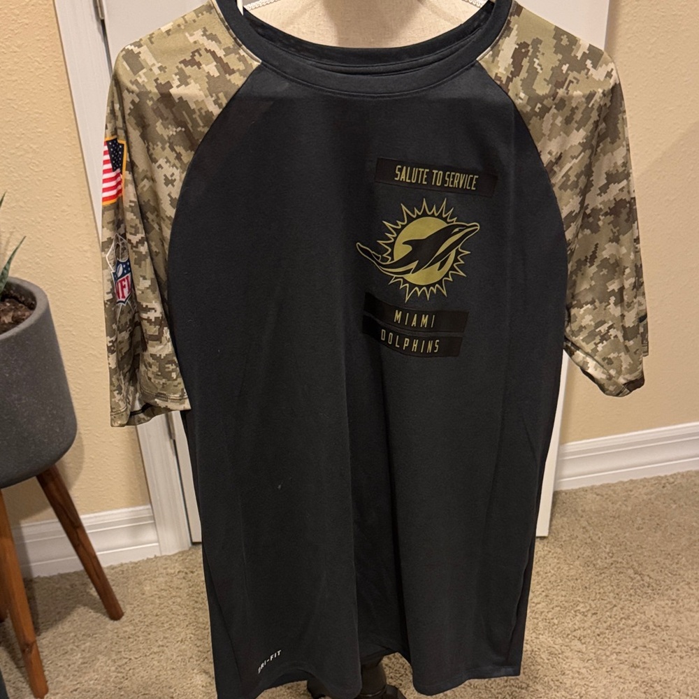 Miami Dolphins Salute to Service Camo Short Sleeve Shirt